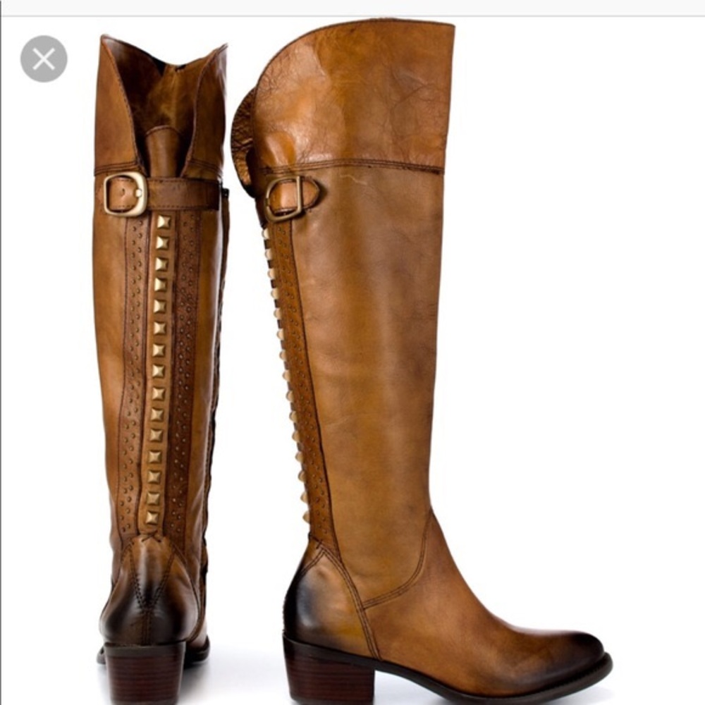 Vince Camuto Brown Bollo Boot with Studded Zipper